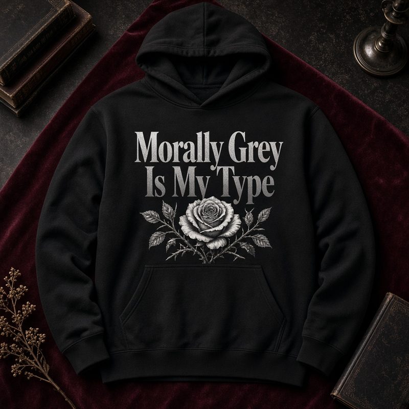 Morally Grey Is My Type Hoodie mockup